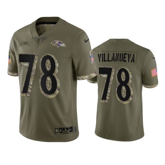 NFL Baltimore Ravens Alejandro Villanueva 78 Nike 2022 Salute to Service Jersey