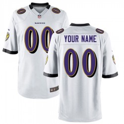NFL Baltimore Ravens Custom White Jersey