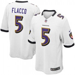 NFL Baltimore Ravens Joe Flacco 5 Nike White Jersey