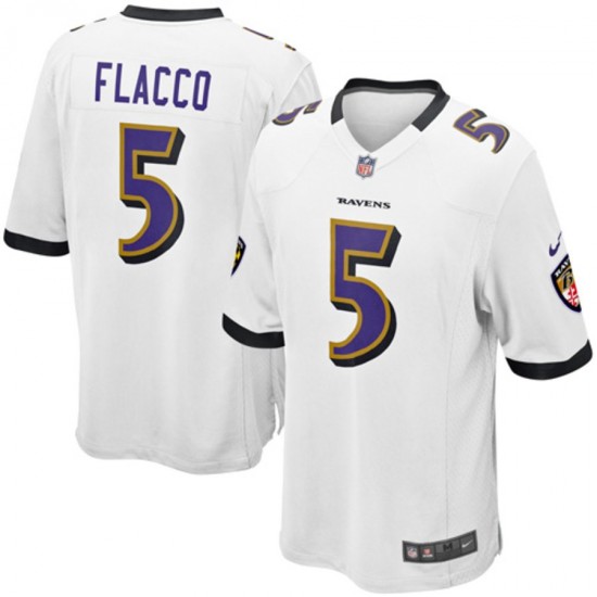 NFL Baltimore Ravens Joe Flacco 5 Nike White Jersey