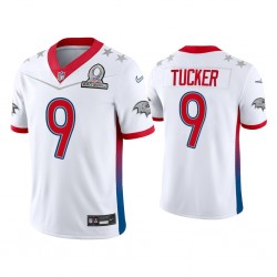 NFL Baltimore Ravens Justin Tucker 9 Nike White 2022 AFC Pro Bowl Jersey