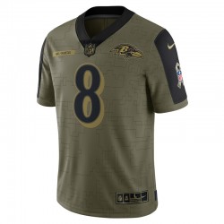 NFL Baltimore Ravens Lamar Jackson 8 Nike 2021 Salute to Service Jersey
