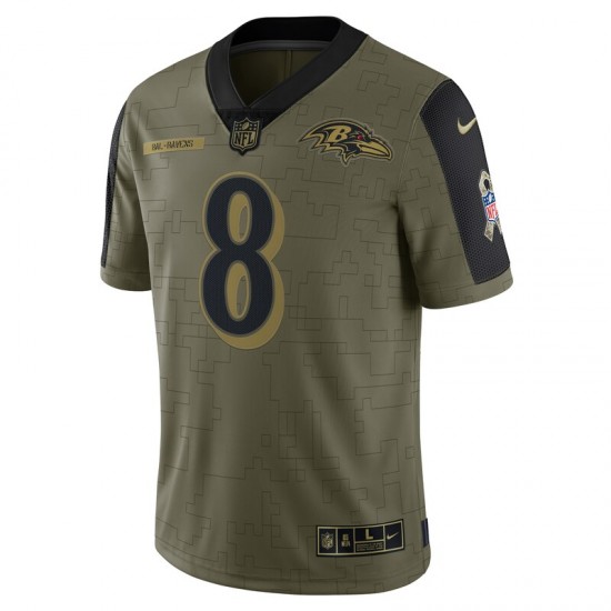 NFL Baltimore Ravens Lamar Jackson 8 Nike 2021 Salute to Service Jersey