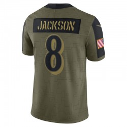 NFL Baltimore Ravens Lamar Jackson 8 Nike 2021 Salute to Service Jersey