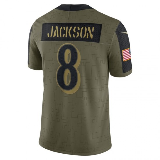 NFL Baltimore Ravens Lamar Jackson 8 Nike 2021 Salute to Service Jersey