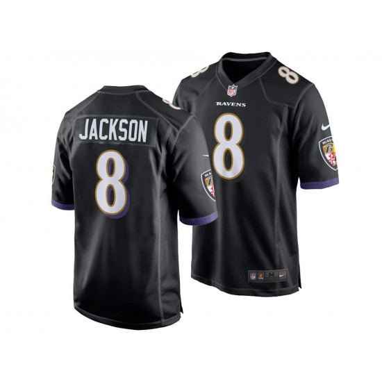 NFL Baltimore Ravens Lamar Jackson 8 Nike Black Jersey