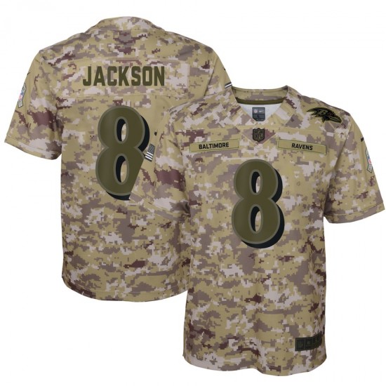 NFL Baltimore Ravens Lamar Jackson 8 Nike Salute to Service Jersey