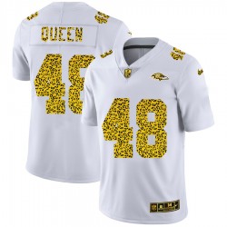 NFL Baltimore Ravens Patrick Queen 48 Nike Flocked Leopard Print White Jersey