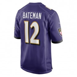 NFL Baltimore Ravens Rashod Bateman 12 Nike Purple 2021 Draft Jersey
