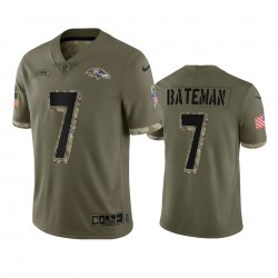 NFL Baltimore Ravens Rashod Bateman 7 Nike 2022 Salute to Service Jersey
