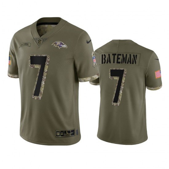 NFL Baltimore Ravens Rashod Bateman 7 Nike 2022 Salute to Service Jersey