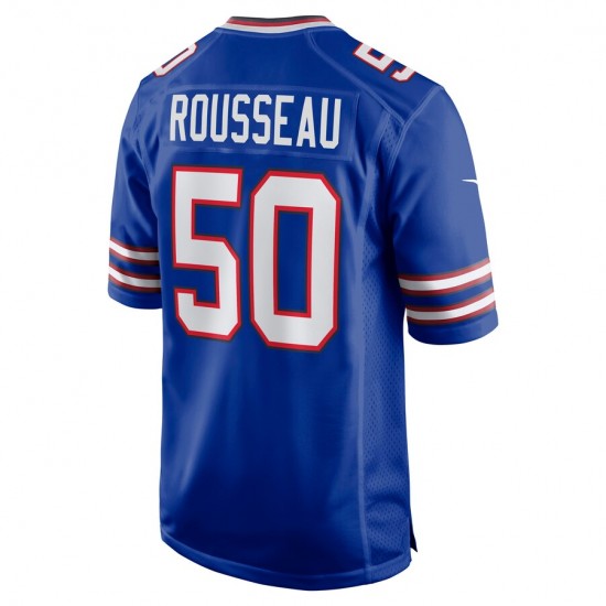 NFL Buffalo Bills Gregory Rousseau 50 Nike Royal 2021 Draft Jersey