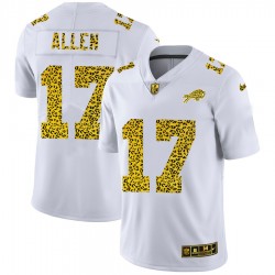 NFL Buffalo Bills Josh Allen 17 Nike Flocked Leopard Print White Jersey