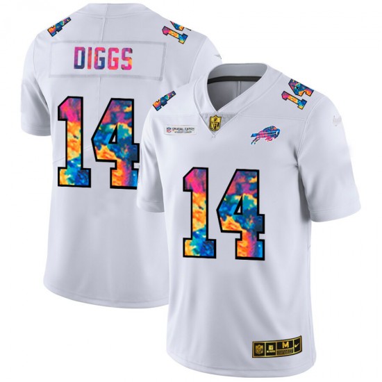 NFL Buffalo Bills Stefon Diggs 14 Nike 2020 Multicolor White Jersey