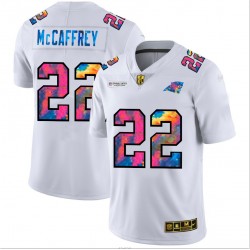 NFL Carolina Panthers Christian McCaffrey 22 Nike 2020 Multicolor White Jersey