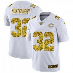 NFL Chicago Bears David Montgomery 32 Nike Flocked Leopard Print White Jersey