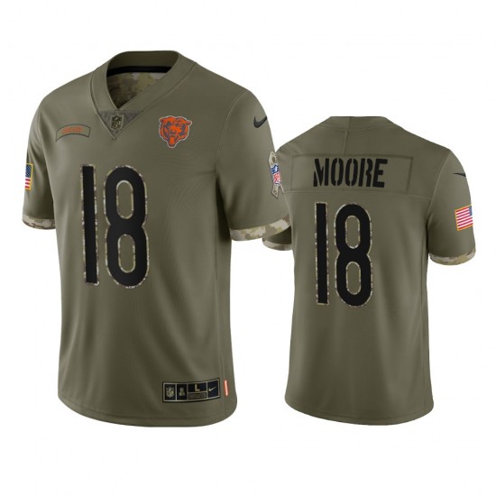 NFL Chicago Bears David Moore 18 Nike 2022 Salute to Service Jersey