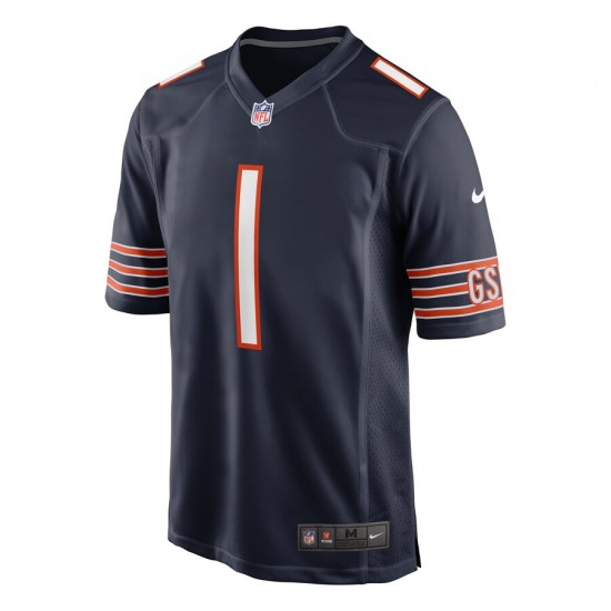 NFL Chicago Bears Justin Fields 1 Nike Navy Blue 2021 Draft Jersey