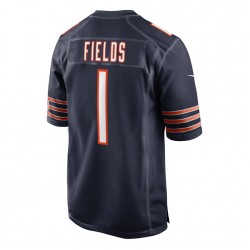 NFL Chicago Bears Justin Fields 1 Nike Navy Blue 2021 Draft Jersey