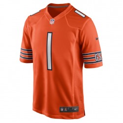 NFL Chicago Bears Justin Fields 1 Nike Orange 2021 Draft Jersey