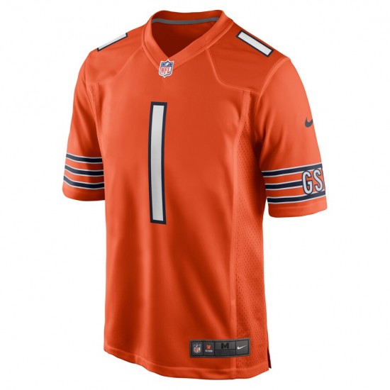 NFL Chicago Bears Justin Fields 1 Nike Orange 2021 Draft Jersey