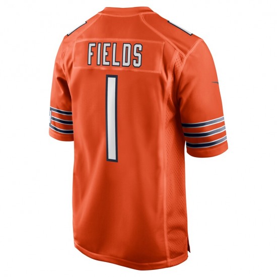 NFL Chicago Bears Justin Fields 1 Nike Orange 2021 Draft Jersey