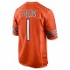 NFL Chicago Bears Justin Fields 1 Nike Orange 2021 Draft Jersey