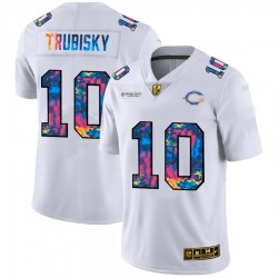 NFL Chicago Bears Mitchell Trubisky 10 Nike 2020 Multicolor White Jersey
