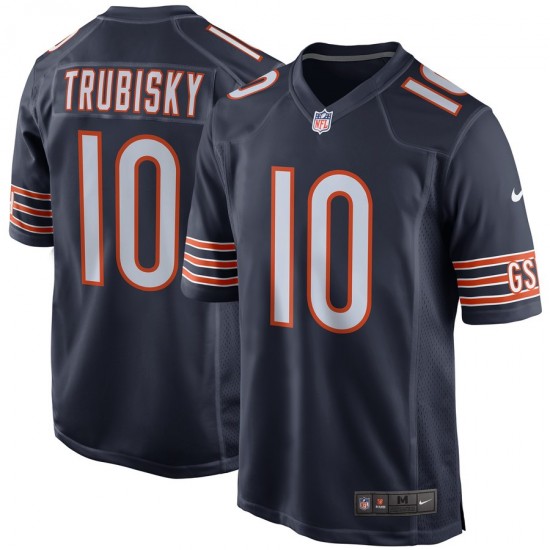 NFL Chicago Bears Mitchell Trubisky 10 Nike Navy Jersey