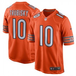 NFL Chicago Bears Mitchell Trubisky 10 Nike Orange Jersey