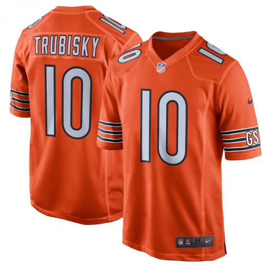 NFL Chicago Bears Mitchell Trubisky 10 Nike Orange Jersey