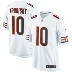 NFL Chicago Bears Mitchell Trubisky 10 Nike White Jersey