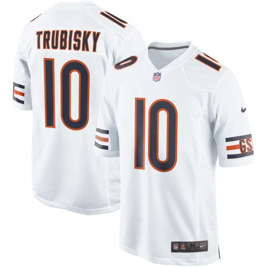 NFL Chicago Bears Mitchell Trubisky 10 Nike White Jersey