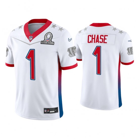NFL Cincinnati Bengals Chase 1 Nike White 2022 AFC Pro Bowl Jersey