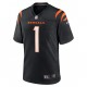 NFL Cincinnati Bengals Ja Marr Chase 1 Nike Black 2021 Draft Jersey