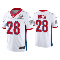 NFL Cincinnati Bengals Joe Mixon 28 Nike White 2022 AFC Pro Bowl Jersey