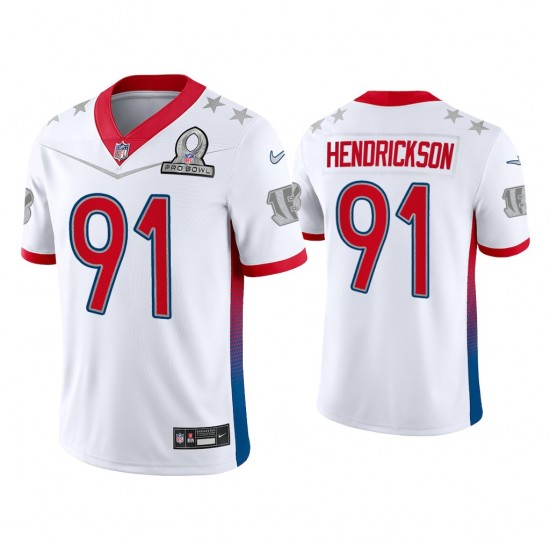 NFL Cincinnati Bengals Trey Hendrickson 91 Nike White 2022 AFC Pro Bowl Jersey