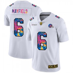 NFL Cleveland Browns Baker Mayfield 6 Nike 2020 Multicolor White Jersey
