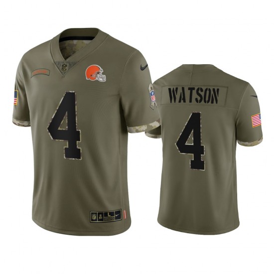 NFL Cleveland Browns Deshaun Watson 4 Nike 2022 Salute to Service Jersey