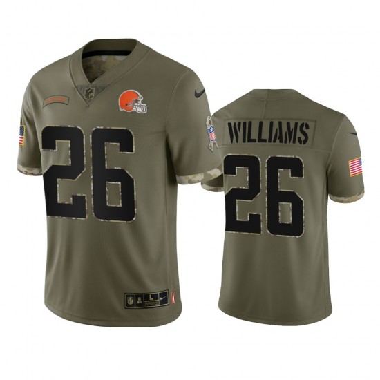 NFL Cleveland Browns Greedy Williams 26 Nike 2022 Salute to Service Jersey