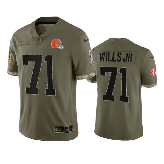 NFL Cleveland Browns Jedrick Wills 71 Nike 2022 Salute to Service Jersey