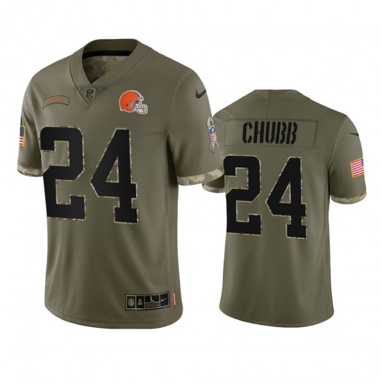 NFL Cleveland Browns Nick Chubb 24 Nike 2022 Salute to Service Jersey