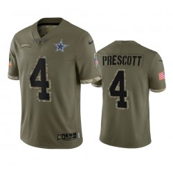 NFL Dallas Cowboys Dak Prescott 4 Nike 2022 Salute to Service Jersey
