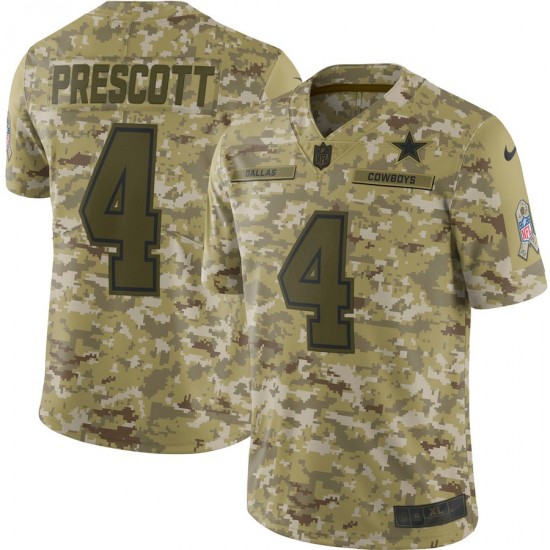 NFL Dallas Cowboys Dak Prescott 4 Nike Salute to Service Jersey