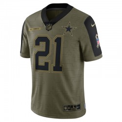 NFL Dallas Cowboys Ezekiel Elliott 21 Nike 2021 Salute to Service Jersey