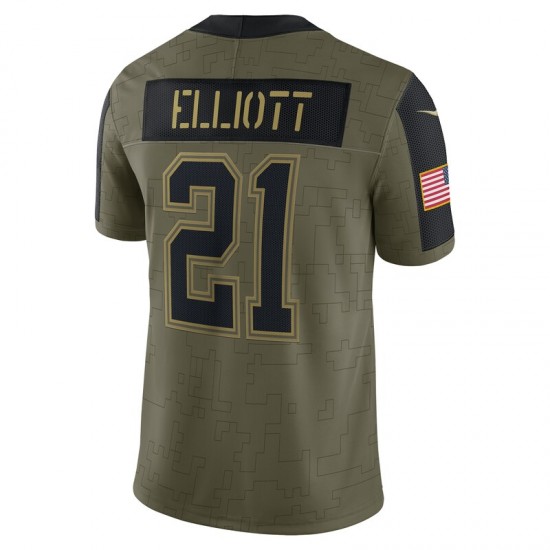 NFL Dallas Cowboys Ezekiel Elliott 21 Nike 2021 Salute to Service Jersey