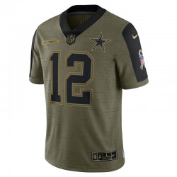 NFL Dallas Cowboys Roger Staubach 12 Nike 2021 Salute to Service Jersey