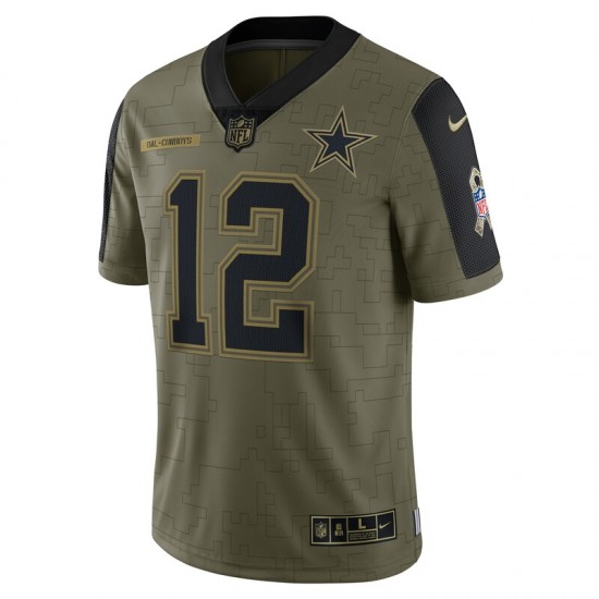 NFL Dallas Cowboys Roger Staubach 12 Nike 2021 Salute to Service Jersey