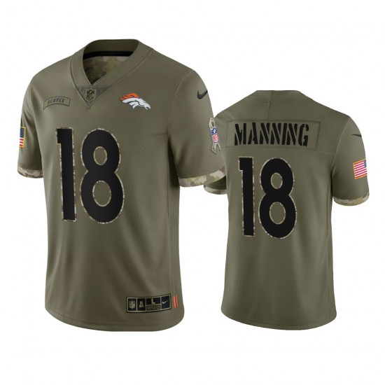NFL Denver Broncos Peyton Manning 18 Nike 2022 Salute to Service Jersey