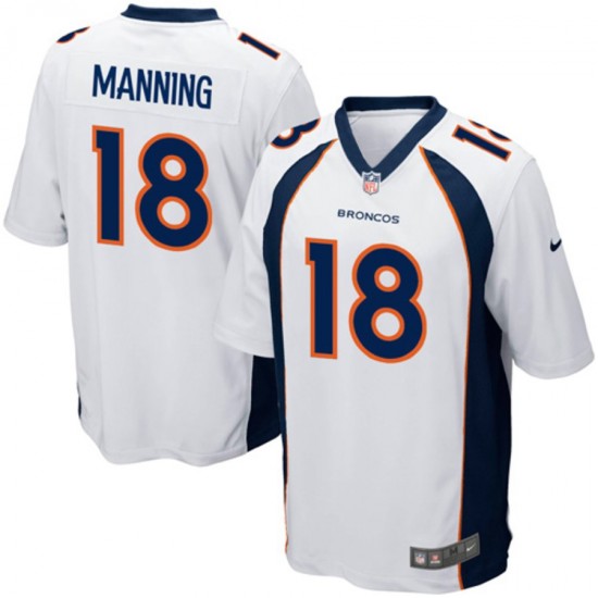 NFL Denver Broncos Peyton Manning 18 Nike White Jersey